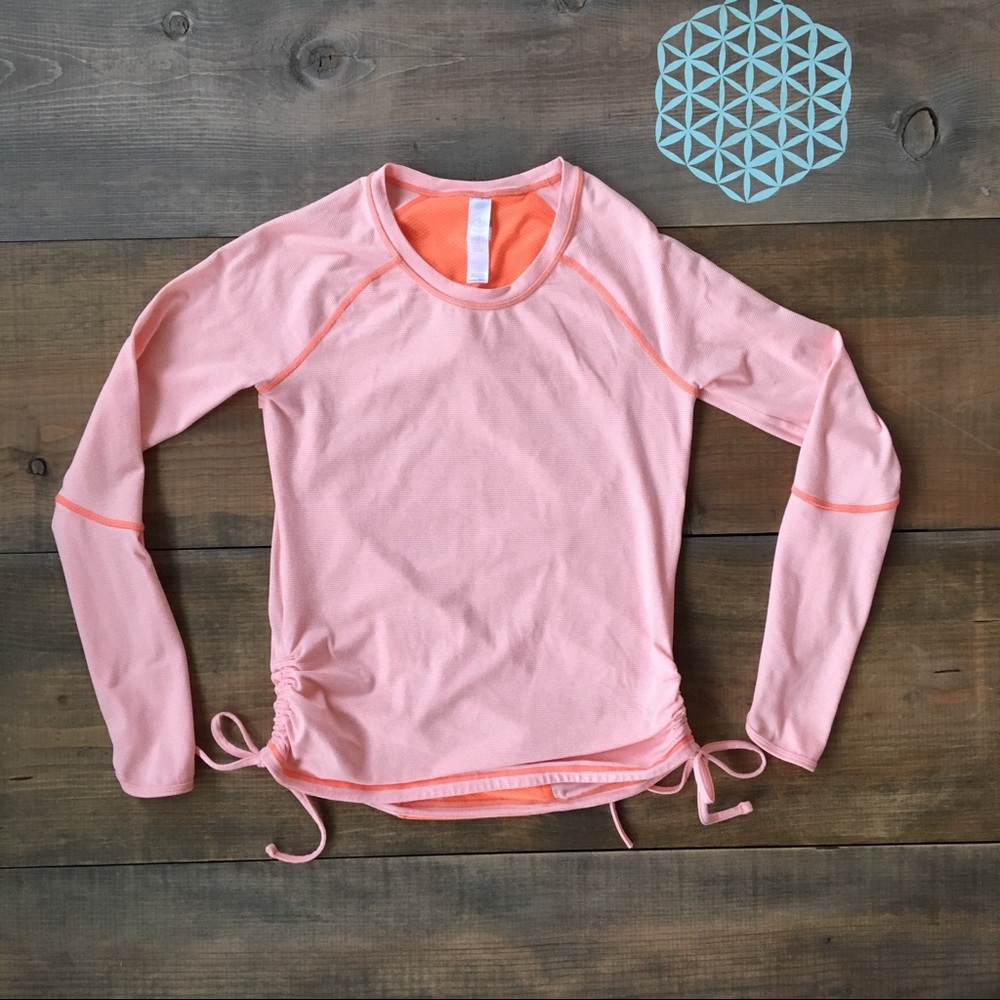 Lucy Tech Athletic Shirt Orange Striped. Size S.
